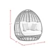 Fresca Twin Egg Chair Dark Grey and Olefin Beige with 3 Pillows