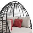Fresca Twin Egg Chair Dark Grey and Olefin Beige with 3 Pillows