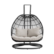 Fresca Double Swing Chair Complete Dark Grey and Olefin Beige