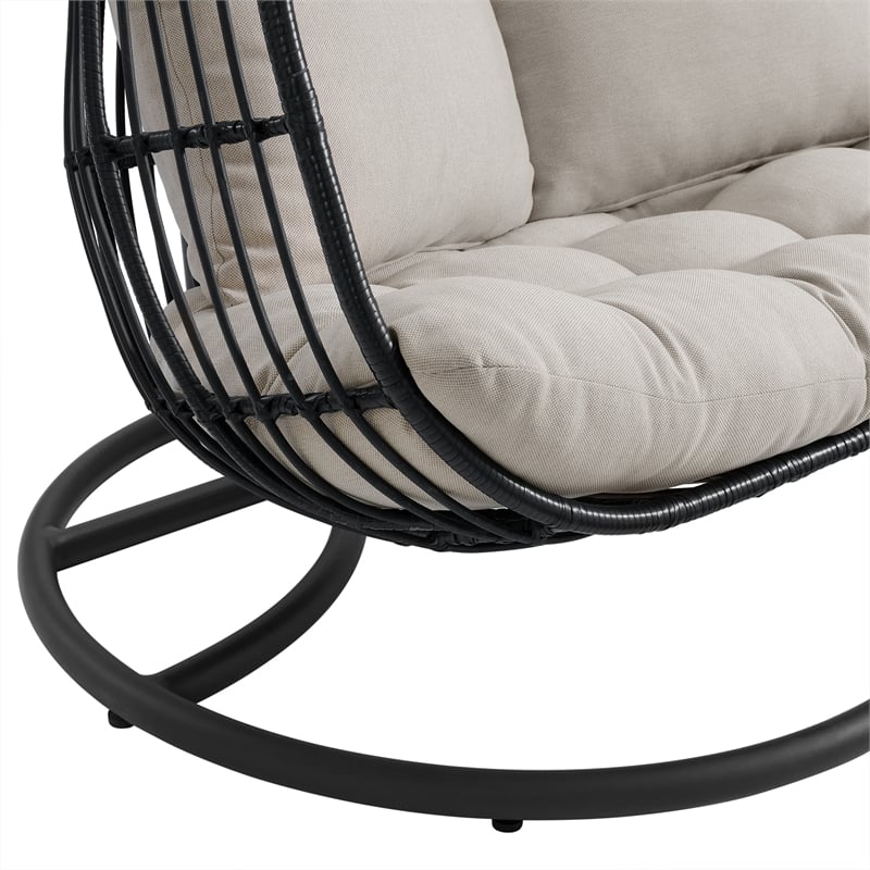 Fresca Double Swing Chair Complete Dark Grey and Olefin Beige