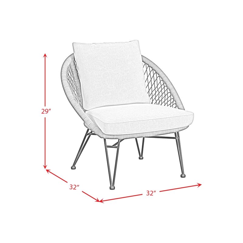 Lilly Outdoor Seating 4PC Set Black Natural and Olefin Beige