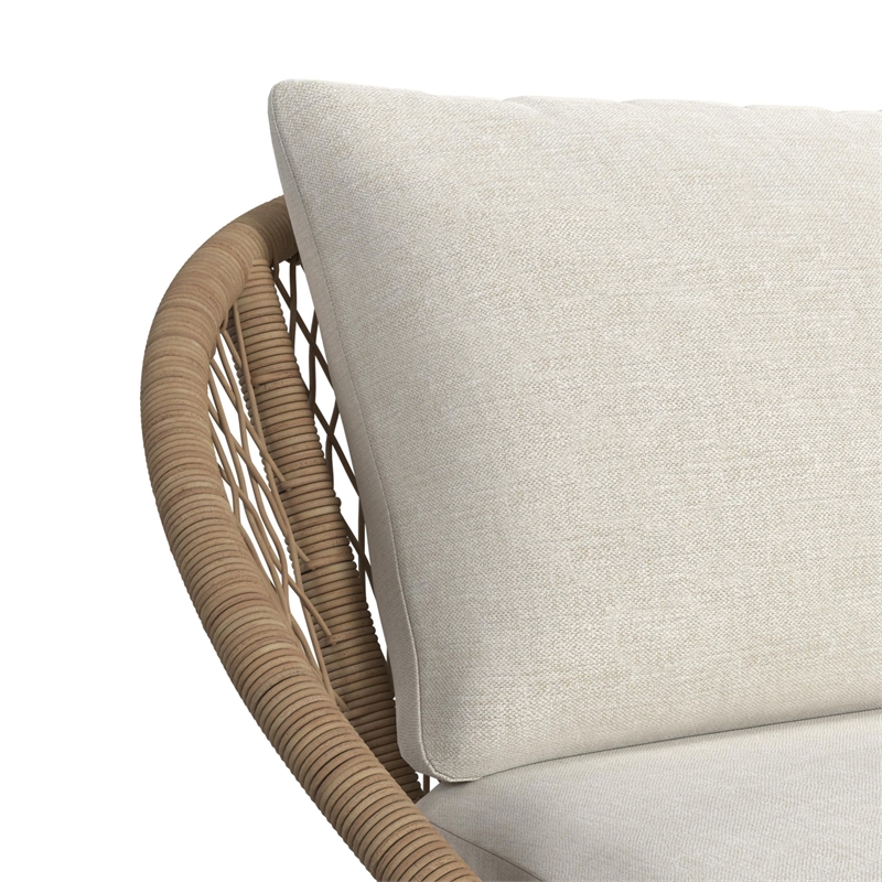 Lilly Outdoor Seating 4PC Set Black Natural and Olefin Beige