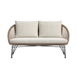 Lilly Outdoor Seating 4PC Set Black Natural and Olefin Beige
