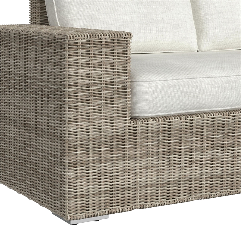 Flora  6PC Conversion Set in Natural and Olefin Beige with Ottoman