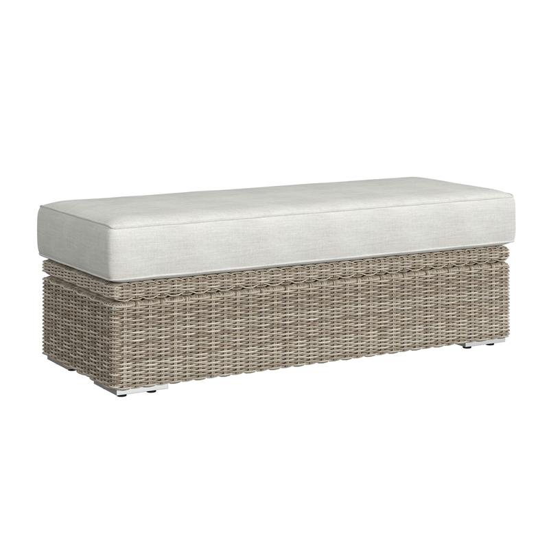 Flora  6PC Conversion Set in Natural and Olefin Beige with Ottoman