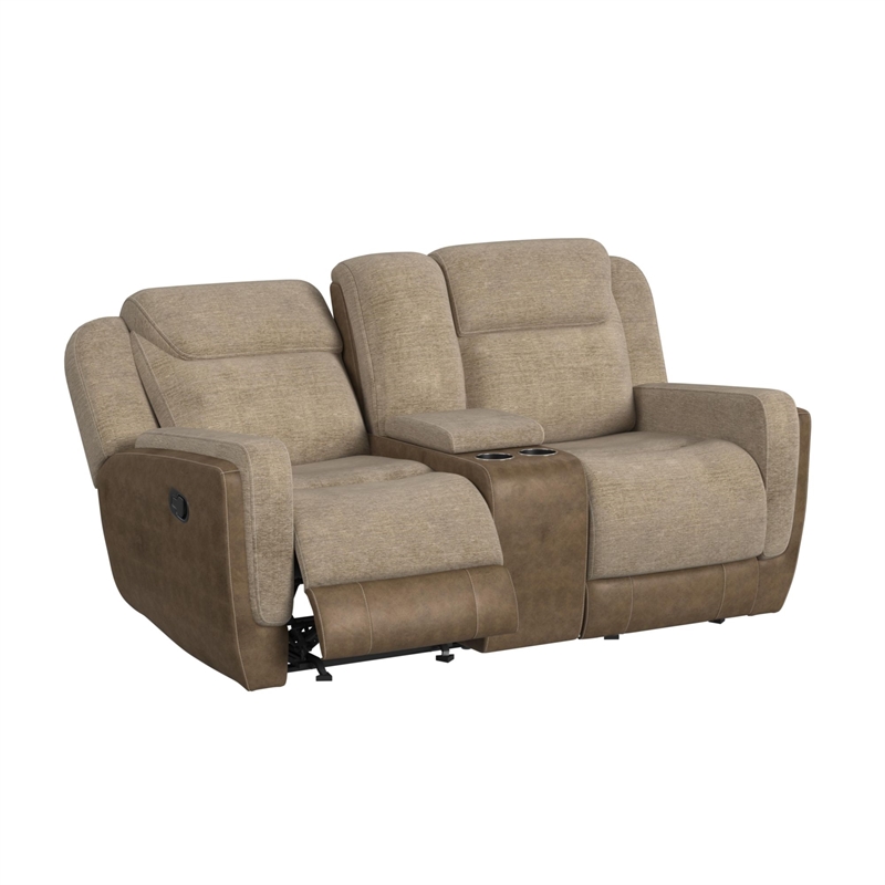 Viper  Motion Glider Loveseat with Console in Rancho Beige