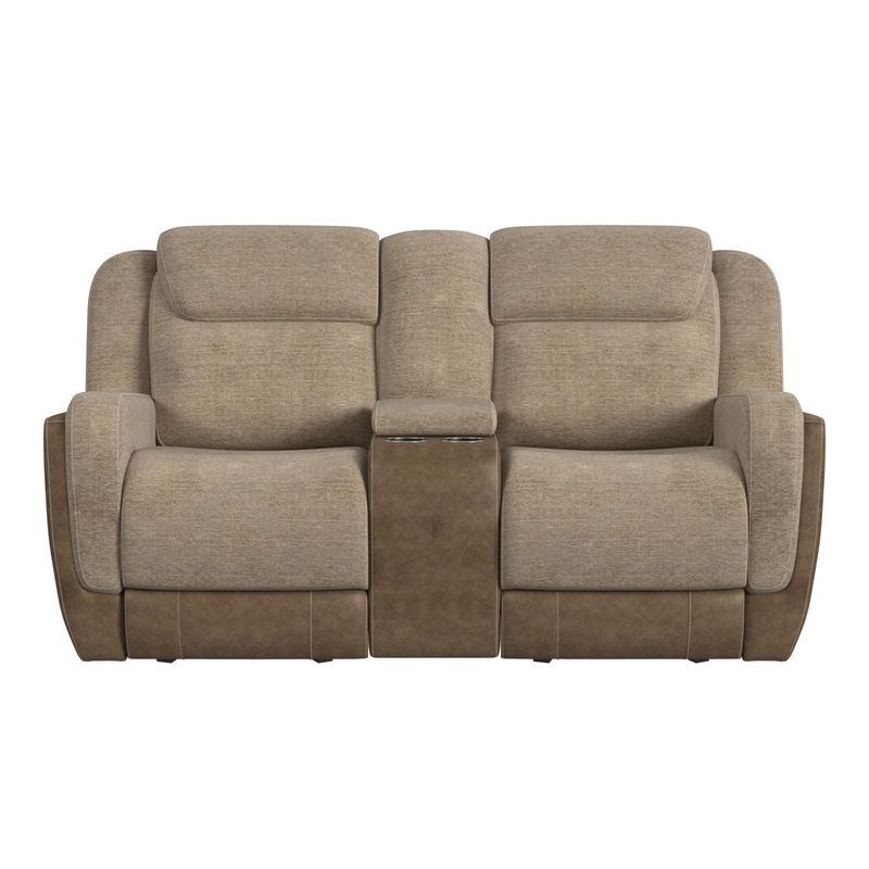 Viper  Motion Glider Loveseat with Console in Rancho Beige