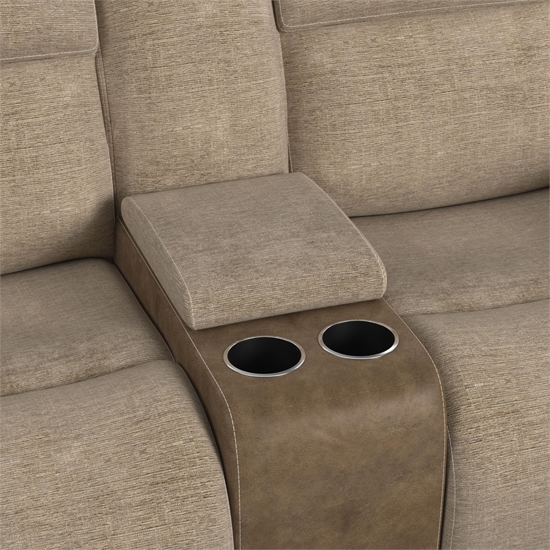 Viper  Motion Glider Loveseat with Console in Rancho Beige