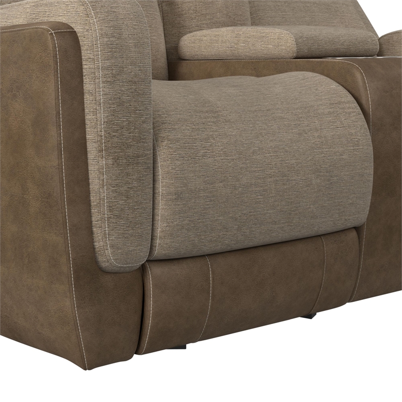 Viper  Motion Glider Loveseat with Console in Rancho Beige