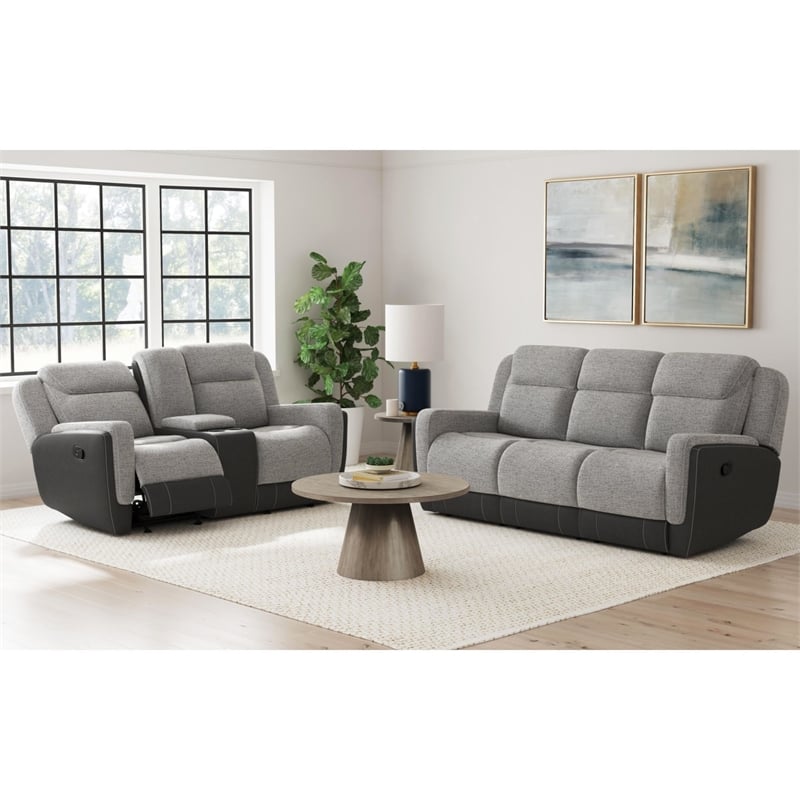 Viper  Motion Glider Loveseat with Console in Rancho Grey