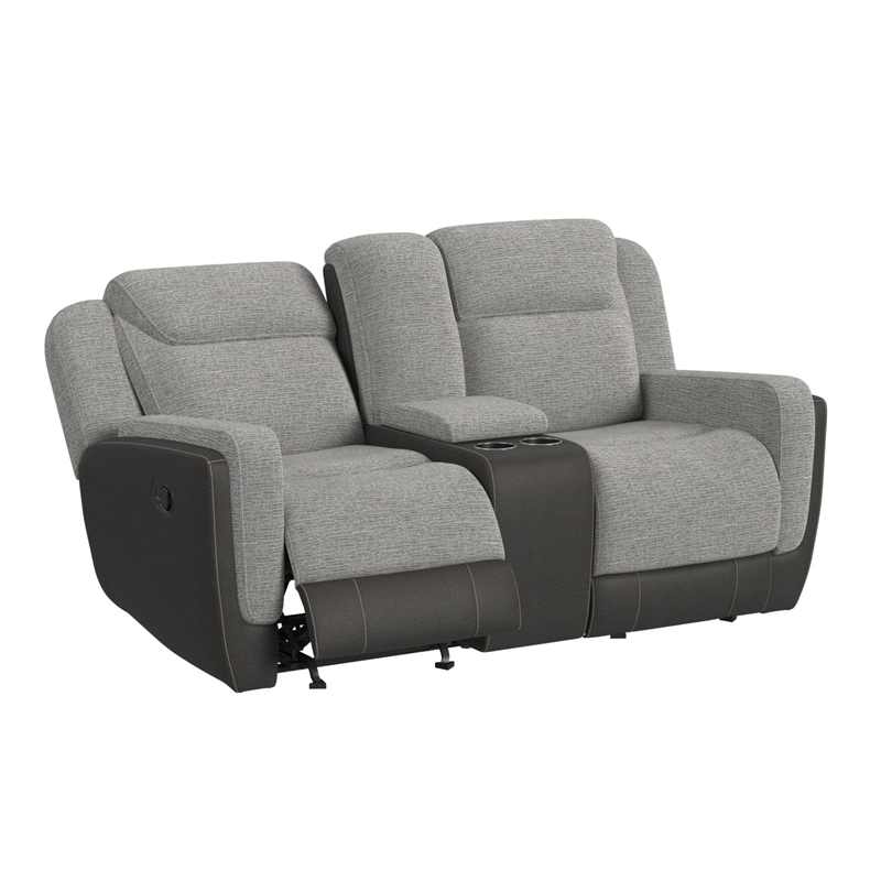 Viper  Motion Glider Loveseat with Console in Rancho Grey