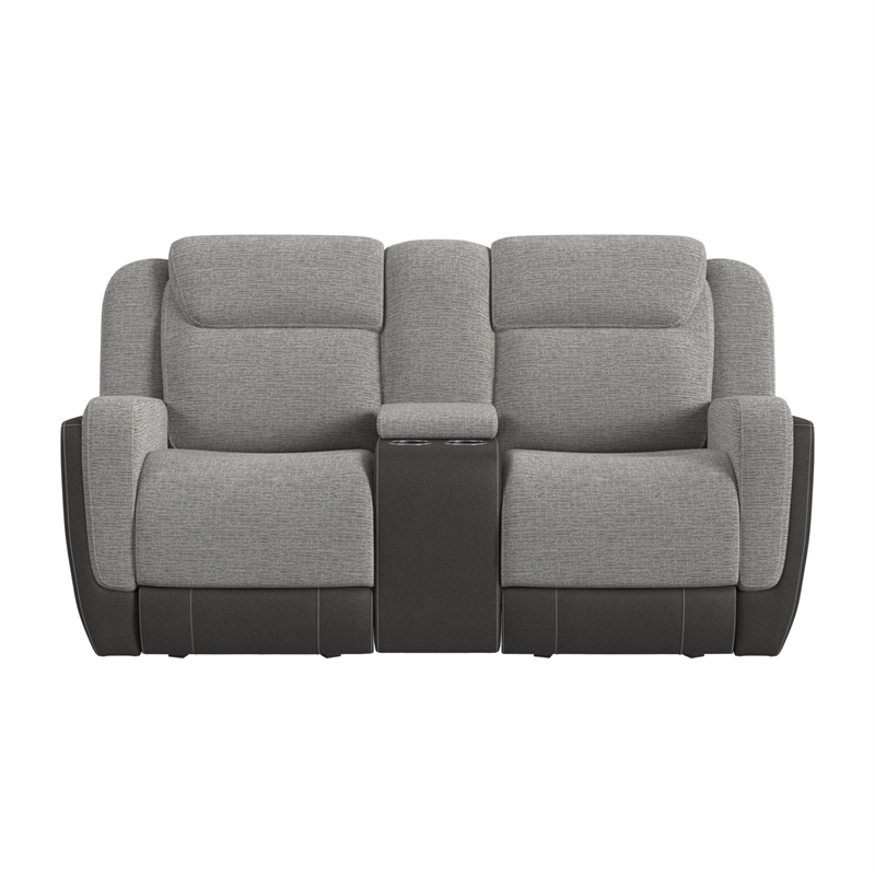 Viper  Motion Glider Loveseat with Console in Rancho Grey