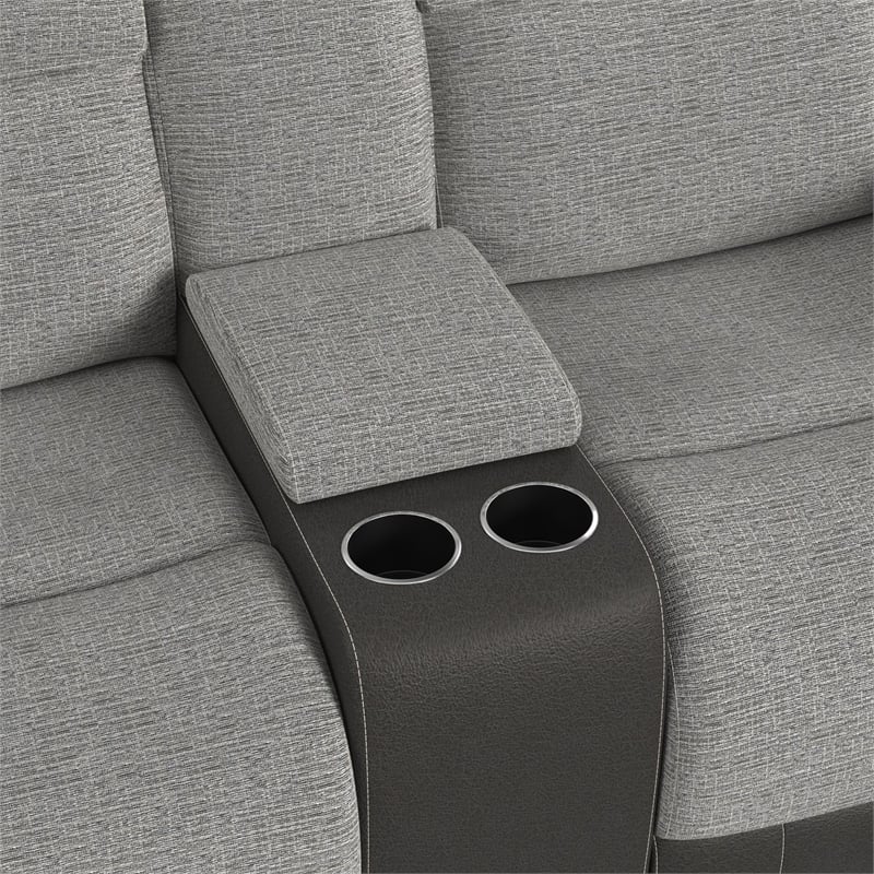Viper  Motion Glider Loveseat with Console in Rancho Grey