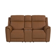 Walker Power Motion Loveseat Console Power Headrest Lumbar in Aline Butternut