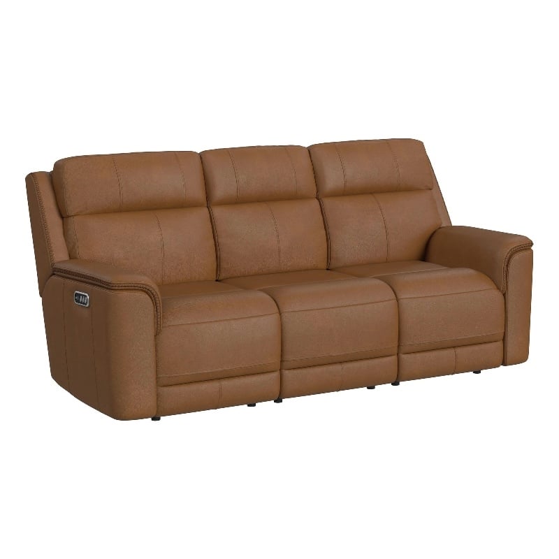 Walker Power Motion Sofa DDT Wireless Charger Headrest Lumbar in Aline Butternut