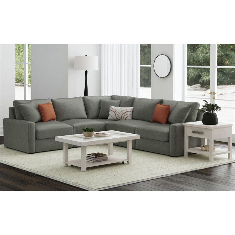 Rhiannon  2PC Occasional Table Set in Antique White Coffee Table and End Table