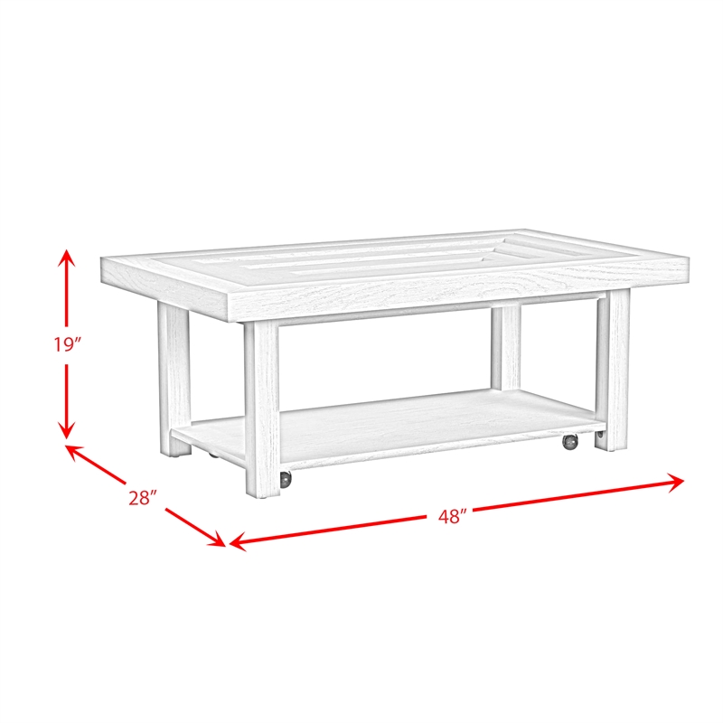 Rhiannon  2PC Occasional Table Set in Antique White Coffee Table and End Table