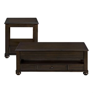 Chad 2PCOccasional Table Set inCherry Rectangular Lift Top Coffee and End Tables