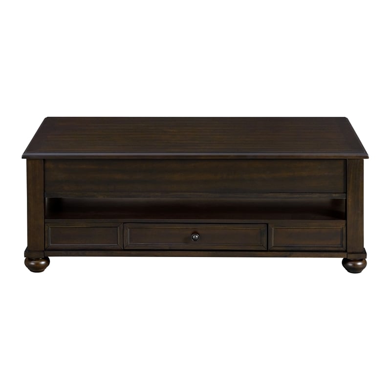 Chad Rectangular Lift Top Coffee Table with  Casters in Cherry