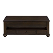 Chad Rectangular Lift Top Coffee Table with  Casters in Cherry