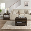 Chad 2PC Occasional Table Set in Cherry Square Lift Top Coffee and End Tables