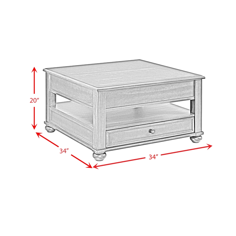 Chad 2PC Occasional Table Set in Cherry Square Lift Top Coffee and End Tables