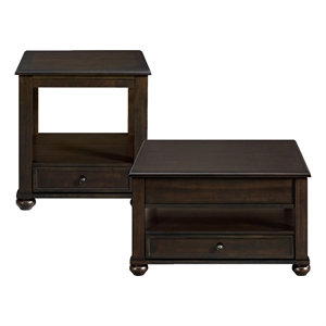 Chad 2PC Occasional Table Set in Cherry Square Lift Top Coffee and End Tables