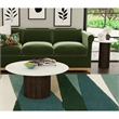 Sutton 2PCOccasional Table Set with White Faux Marble Top and Base in Dark Brown