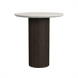 Sutton 2PCOccasional Table Set with White Faux Marble Top and Base in Dark Brown