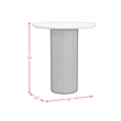 Sutton Round End Table with White Faux Marble Top and Base in Dark Brown