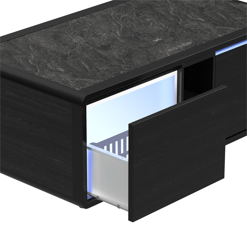 Nebula  Smart Coffee Table with Cooler and Speaker in Black