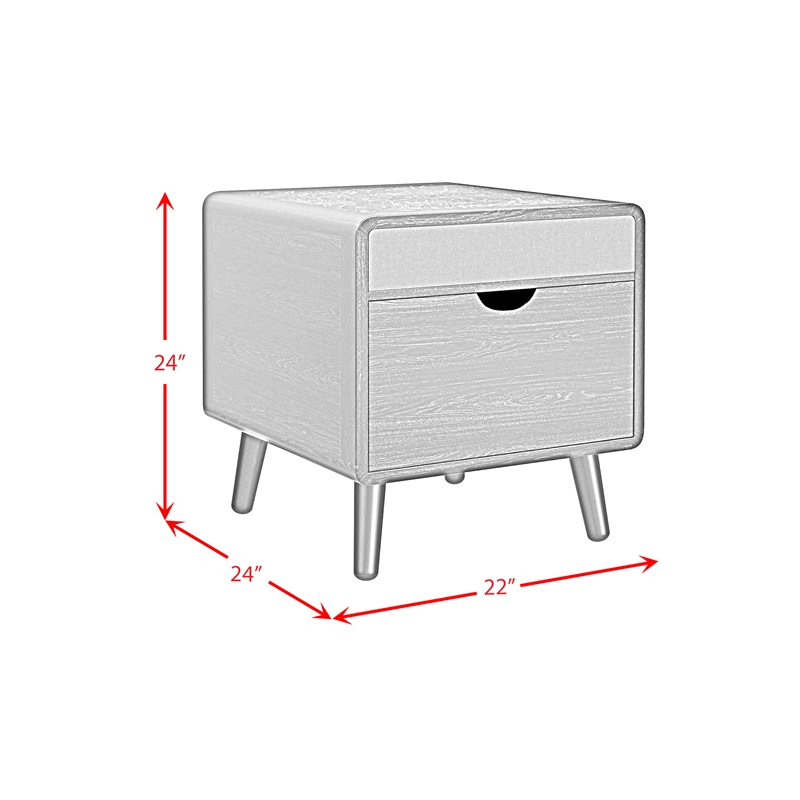 Nebula 2PC Smart Occasional Table Set in BlackSmartCoffeeandSquareSmartEndTables
