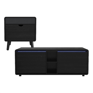 Nebula 2PC Smart Occasional Table Set in BlackSmartCoffeeandSquareSmartEndTables