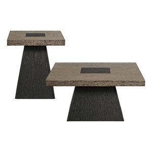 Rizzo 2PC Occasional Table Set in Grey andDark Espresso CoffeeTable andEnd Table