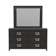 Picket House Furnishings Chett Dresser and Mirror Set with LED in Black