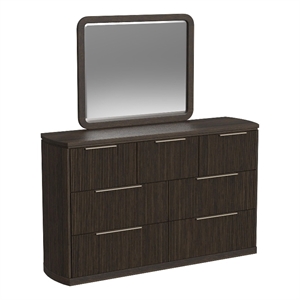 Picket House Furnishings Sutton Dresser and Mirror Set in Dark Brown
