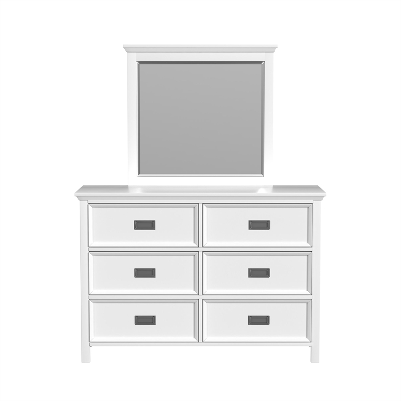 Picket House Furnishings Brooklyn Kids Dresser and Mirror Set in White
