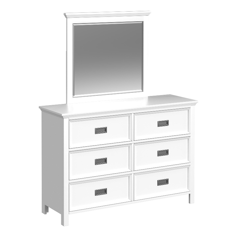 Picket House Furnishings Brooklyn Kids Dresser and Mirror Set in White