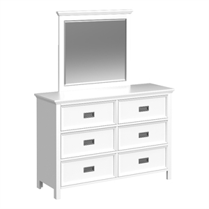 Picket House Furnishings Brooklyn Kids Dresser and Mirror Set in White