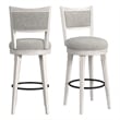 Westwood Swivel Bar Stool with Grey Fabric in Rustic White (2 Per Carton)
