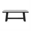 Pinnacle Counter Bench with Light Grey Fabric in Charcoal