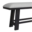 Pinnacle Counter Bench with Light Grey Fabric in Charcoal