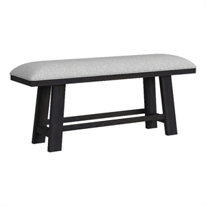Pinnacle Counter Bench with Light Grey Fabric in Charcoal