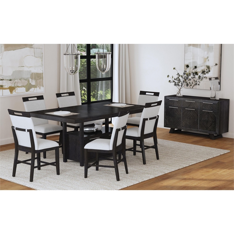 Pinnacle Counter Side Chair with Light Grey Fabric in Charcoal (2 Per Carton)