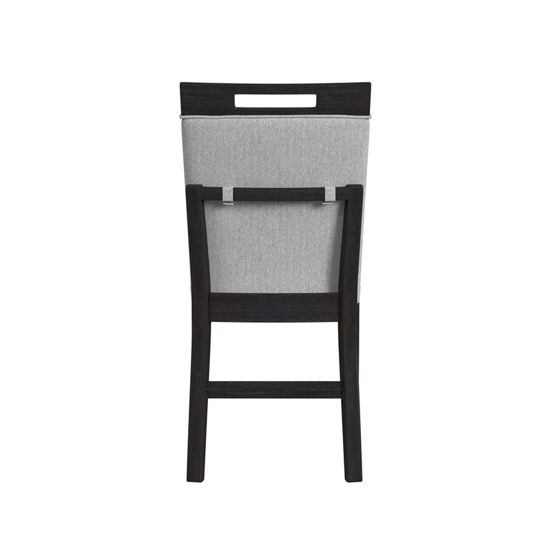 Pinnacle Counter Side Chair with Light Grey Fabric in Charcoal (2 Per Carton)