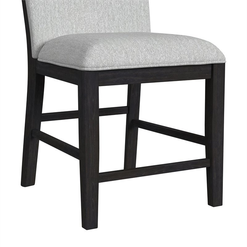 Pinnacle Counter Side Chair with Light Grey Fabric in Charcoal (2 Per Carton)