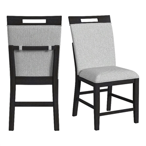 Pinnacle Counter Side Chair with Light Grey Fabric in Charcoal (2 Per Carton)