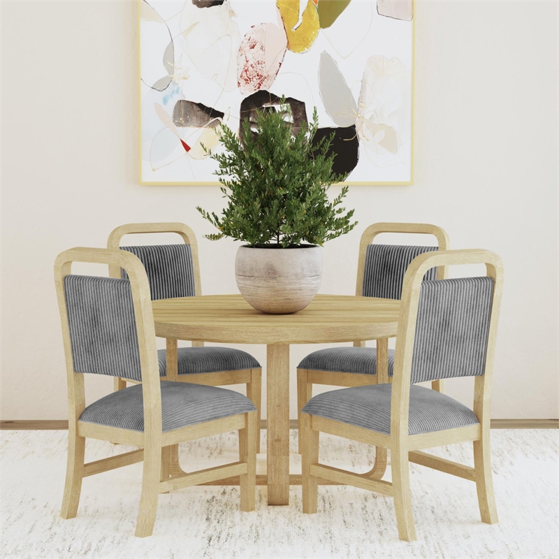 Woodridge Dining Side Chair with Grey Fabric in Natural (2 Per Carton)