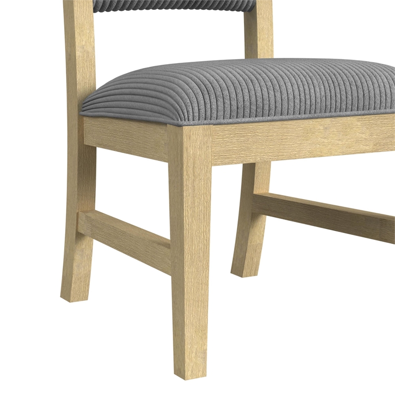 Woodridge Dining Side Chair with Grey Fabric in Natural (2 Per Carton)