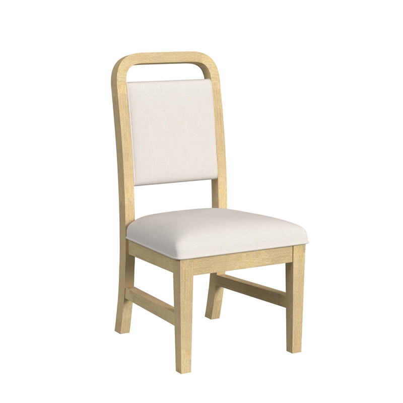 Woodridge Dining Side Chair with White Fabric in Natural (2 Per Carton)